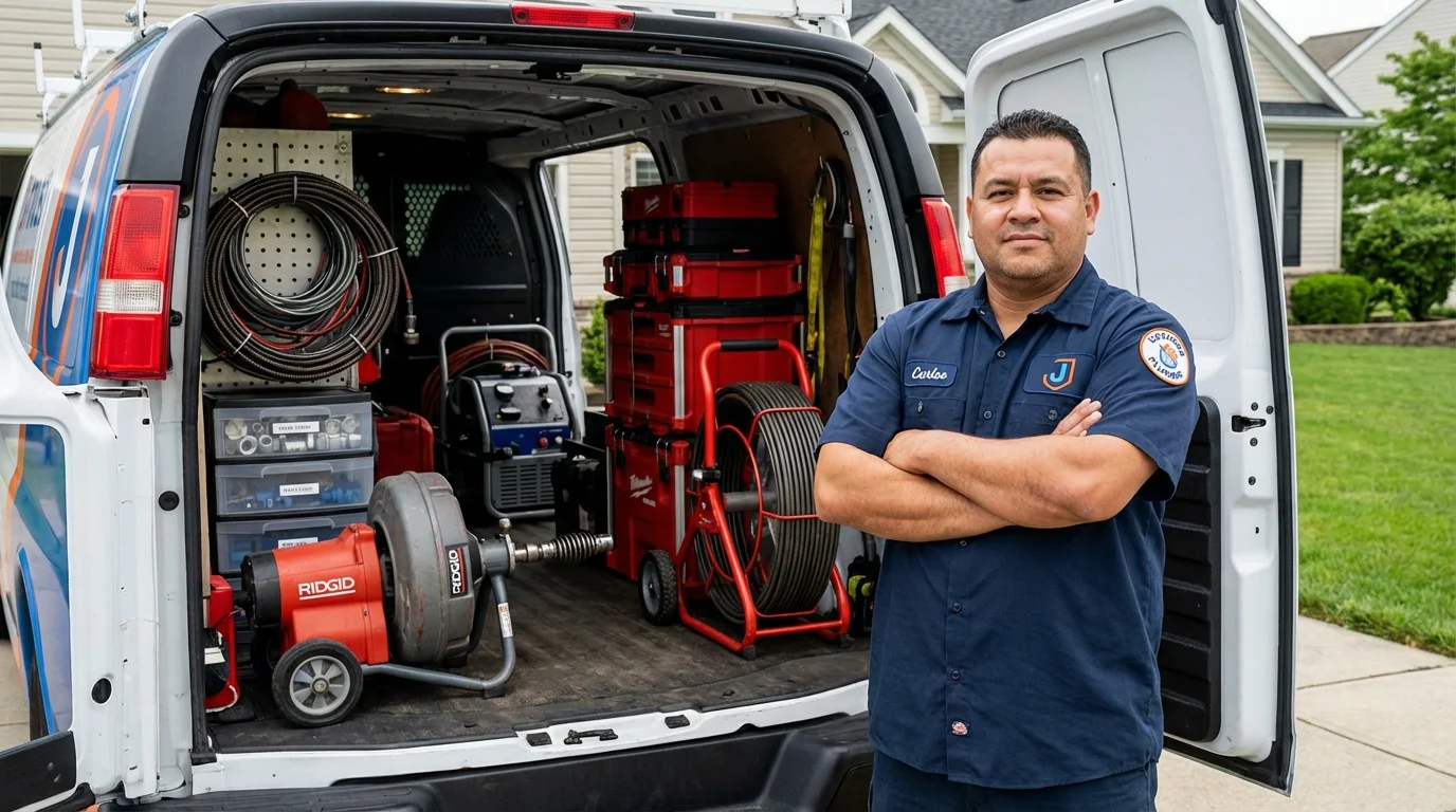 Professional drain cleaning equipment and Johns Plumbing LLC plumber in New Paltz