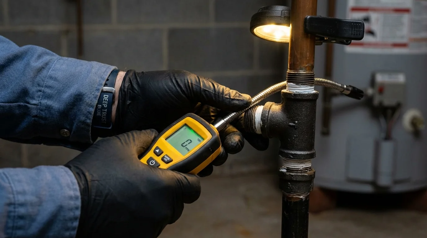 Gas leak detection with electronic sniffer by Johns Plumbing LLC in New Paltz