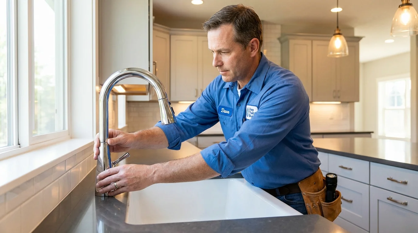 Kitchen faucet installation by Johns Plumbing LLC in New Paltz