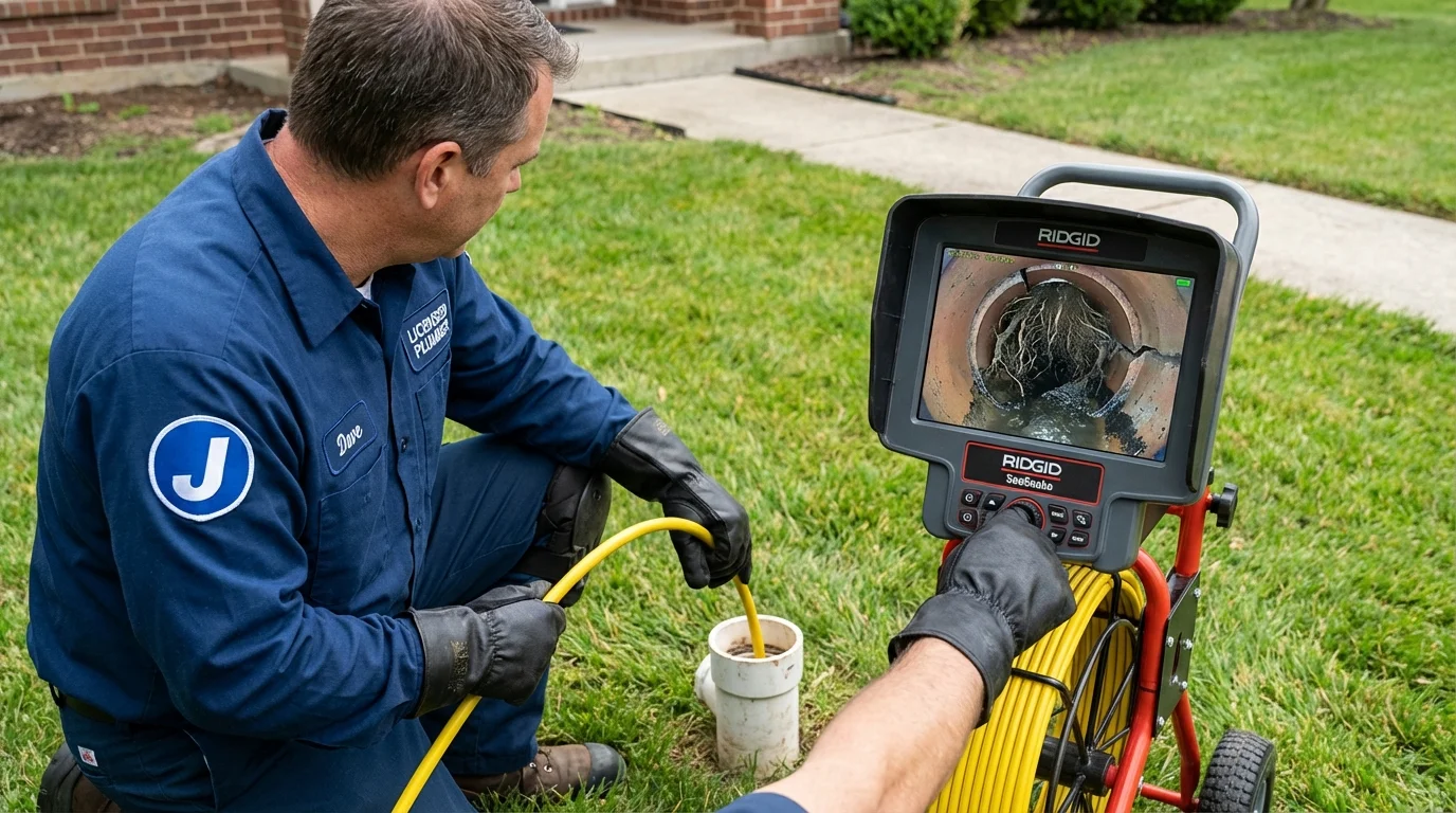Sewer camera inspection being performed by Johns Plumbing LLC in New Paltz