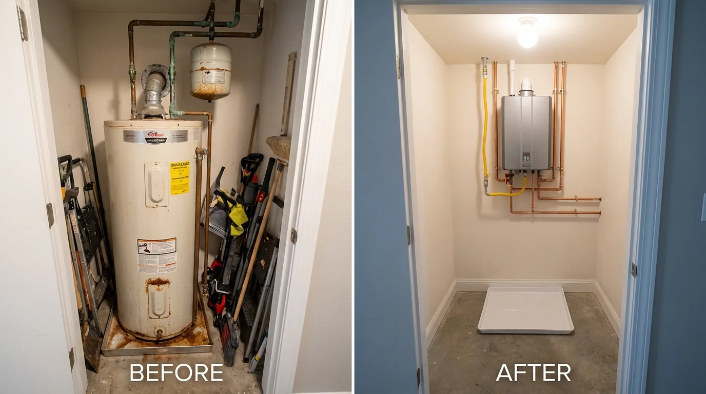 Tank water heater versus wall-mounted tankless unit comparison for New Paltz, NY homeowners